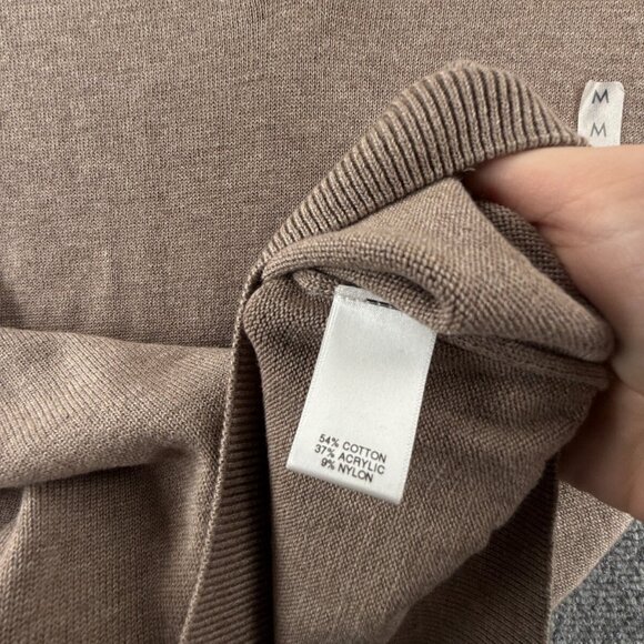 NWOT Roundtree & Yorke Beige 1/4 Zip Sweater Medium Knit Cotton Blend Basic - Picture 11 of 12